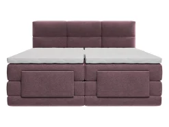 Vente-unique Ensemble complet boxspring tête de lit capitonnée + sommiers relaxation électrique + matelas + surmatelas - 2 x 90 x 200 cm -