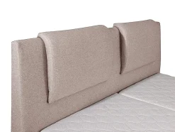 Vente-unique Ensemble complet boxspring tête de lit + sommiers relaxation électrique + matelas + surmatelas - 2 x 90 x 200 cm - Tissu - Beige Best