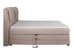 Vente-unique Ensemble complet boxspring tête de lit + sommiers relaxation électrique + matelas + surmatelas - 2 x 90 x 200 cm - Tissu - Beige Best