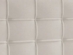 Vente-unique Ensemble complet boxspring tête de lit capitonnée + sommier + matelas + surmatelas - 180 x 200 cm - Tissu - Beige - INAO de YSMÉE