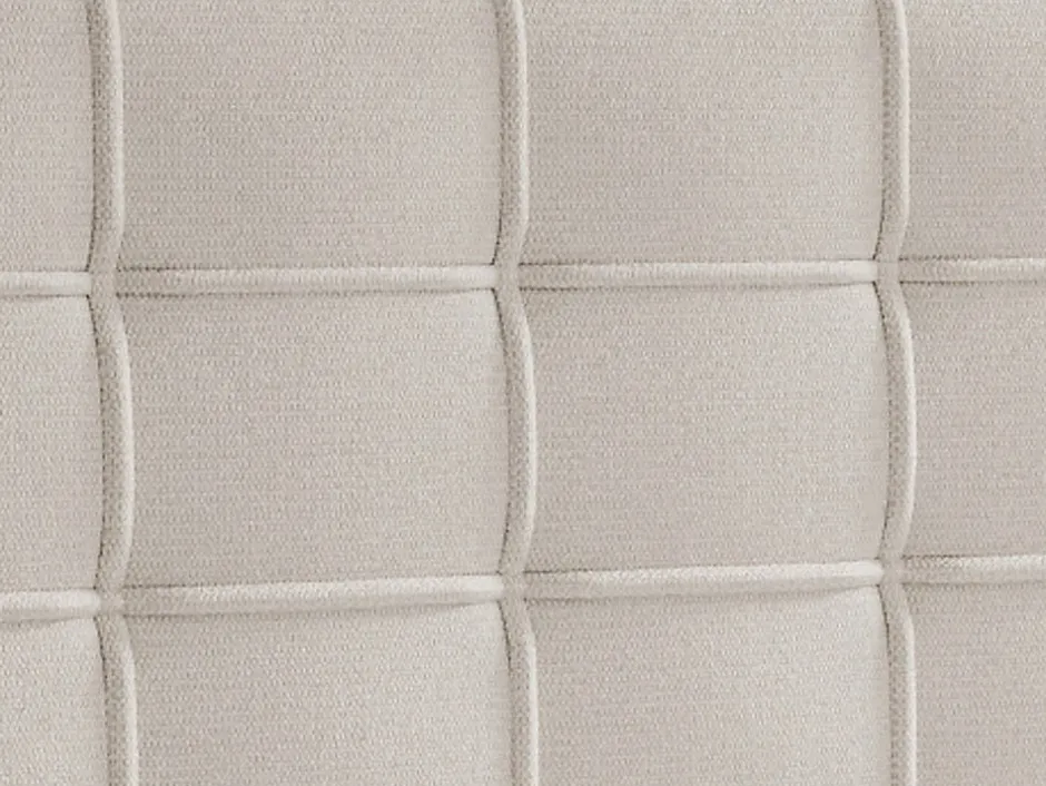 Vente-unique Ensemble complet boxspring tête de lit capitonnée + sommier + matelas + surmatelas - 180 x 200 cm - Tissu - Beige - INAO de YSMÉE