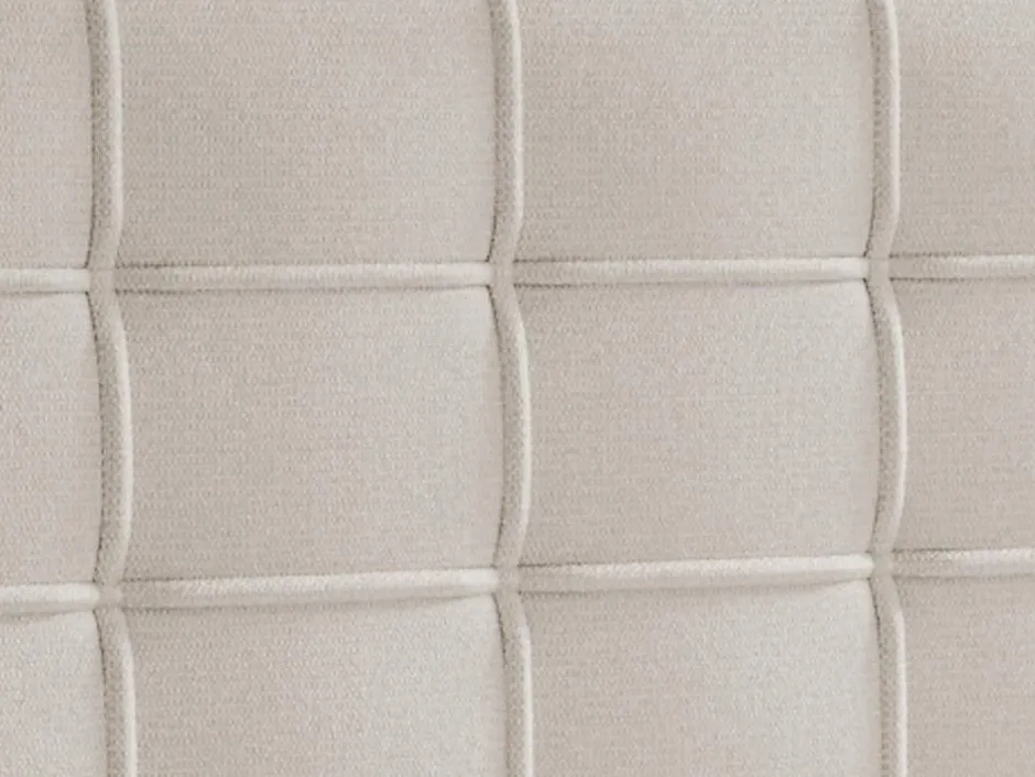 Vente-unique Ensemble complet boxspring tête de lit capitonnée + sommier + matelas + surmatelas - 180 x 200 cm - Tissu - Beige - INAO de YSMÉE