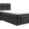 Vente-unique Ensemble complet boxspring tête de lit capitonnée + sommiers relaxation électrique + matelas + surmatelas - 100 x 200 cm - Tissu - Hot