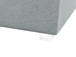 Vente-unique Ensemble complet boxspring tête de lit + sommier + matelas + surmatelas - 180 x 200 cm - Tissu - Gris clair - ONAN de YSMÉE