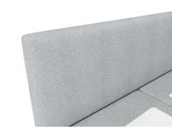 Vente-unique Ensemble complet boxspring tête de lit + sommier + matelas + surmatelas - 180 x 200 cm - Tissu - Gris clair - ONAN de YSMÉE