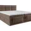 Vente-unique Ensemble complet boxspring tête de lit capitonnée + sommiers relaxation électrique + matelas + surmatelas - 2 x 80 x 200 cm -