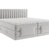 Vente-unique Ensemble complet boxspring tête de lit coutures verticales + sommiers relaxation électrique + matelas + surmatelas - 2 x 80 x 200