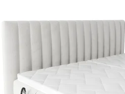 Vente-unique Ensemble complet boxspring tête de lit coutures verticales + sommiers relaxation électrique + matelas + surmatelas - 2 x 80 x 200