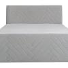 Vente-unique Ensemble complet literie déco tête de lit + sommiers coffre + matelas + surmatelas - 160 x 200 cm - Velours - Gris clair - MAKANA