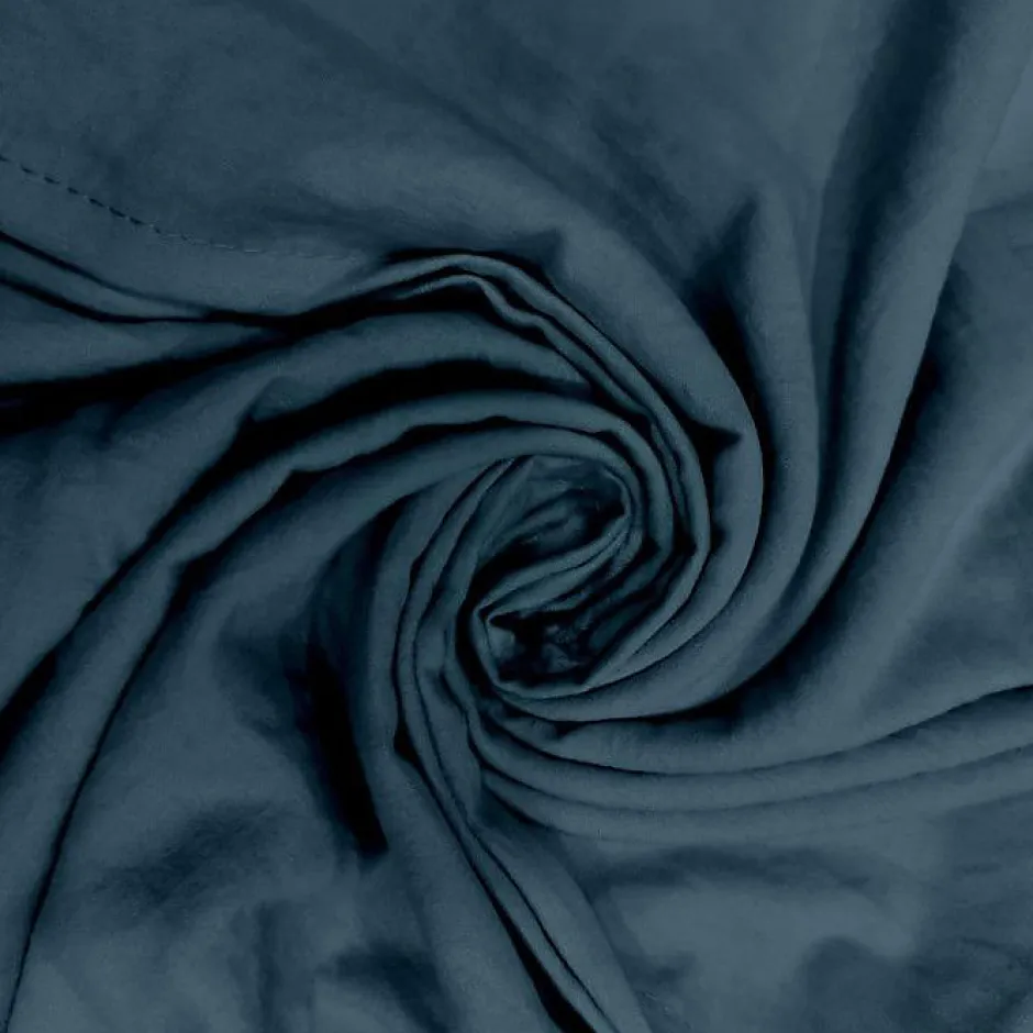 Soleil D'Ocre Ensemble couette et parure 5 Pièces BOHEME bleu canard pour lit en 90x190 cm, par