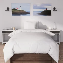 Soleil D'Ocre Ensemble couette et parure 5 Pièces BOHEME bleu canard pour lit en 90x190 cm, par