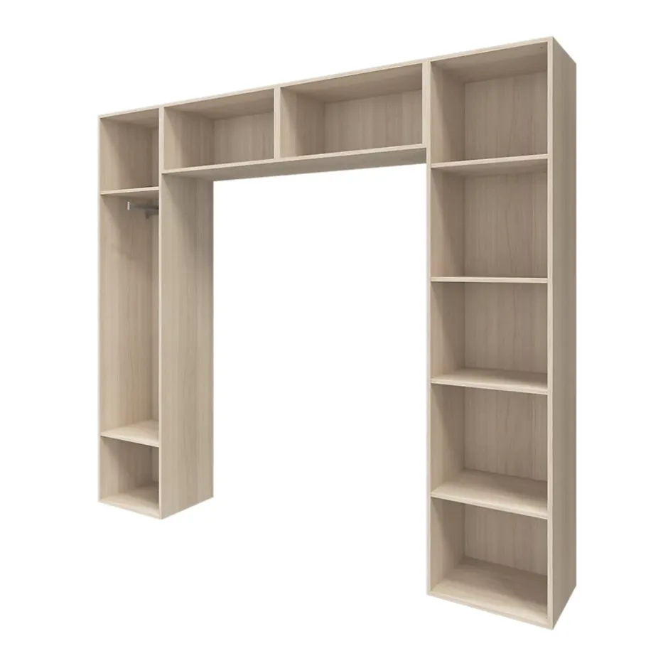 GoodHome Ensemble de colonnes et caissons suspendus effet chêne avec miroir Atomia H. 225 x L. 250 x P. 47 cm Hot
