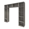 GoodHome Ensemble de colonnes et caissons suspendus effet chêne grisé avec miroir Atomia H. 225 x L. 250 x P. 47 cm Outlet