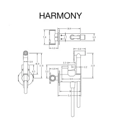 Poalgi Ensemble douchette hygiénique WC SKY BATH chromé Inox S304 série HARMONY