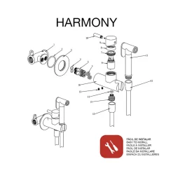 Poalgi Ensemble douchette hygiénique WC SKY BATH chromé Inox S304 série HARMONY