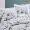 Tradilinge Ensemble drap plat et 2 taies Magnolia Sauge (240x310 cm - Blanc)