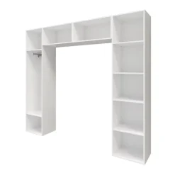 GoodHome Ensemble en arche colonnes portes battantes et caissons suspendus blancs Atomia H. 225 x L. 250 x P. 47 cm Online