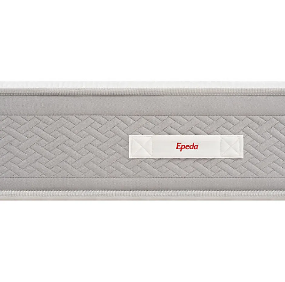 Epeda Ensemble L'ESCAPADE + Sommier Confort Medium + Pieds 200x200 Gris souris Ressorts et mousse à mémoire de forme