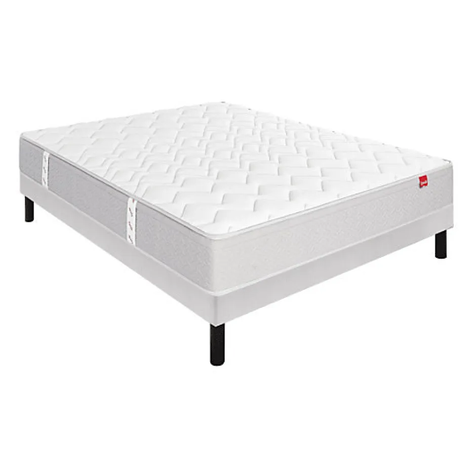 Epeda Ensemble L'AILLEURS + Sommier Escale + Pieds 140x190 Ressorts New