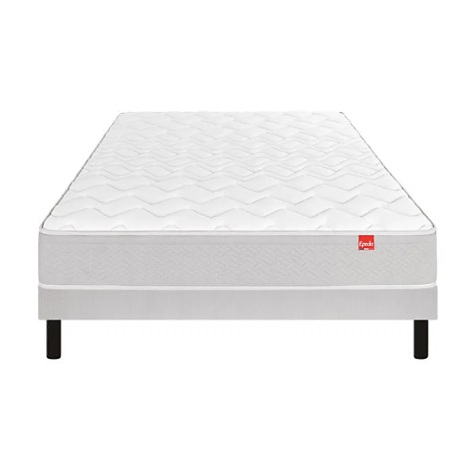 Epeda Ensemble L'AILLEURS + Sommier Escale + Pieds 140x190 Ressorts New