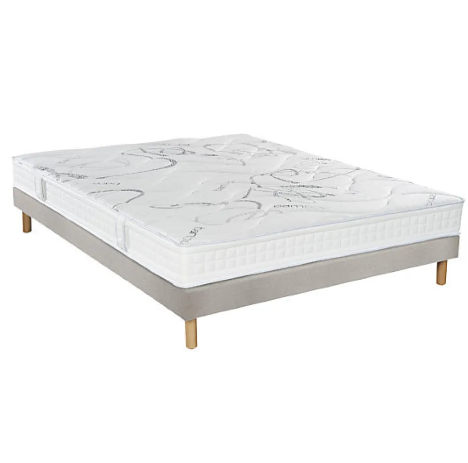 Essenzia Ensemble MORPHOZONE 215 + Sommier Tradition Graphic 13cm + Pieds 120x190 Latex Best