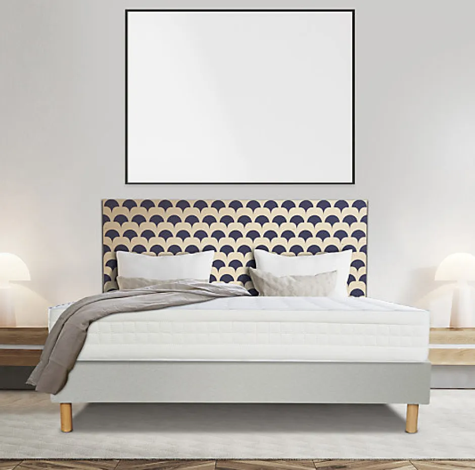 Essenzia Ensemble MORPHOZONE 210 + Sommier Tradition Graphic 13cm + Pieds 150x190 Latex