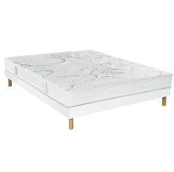 Essenzia Ensemble MORPHOZONE 190 + Sommier Tradition Graphic 13cm + Pieds 110x200 Latex