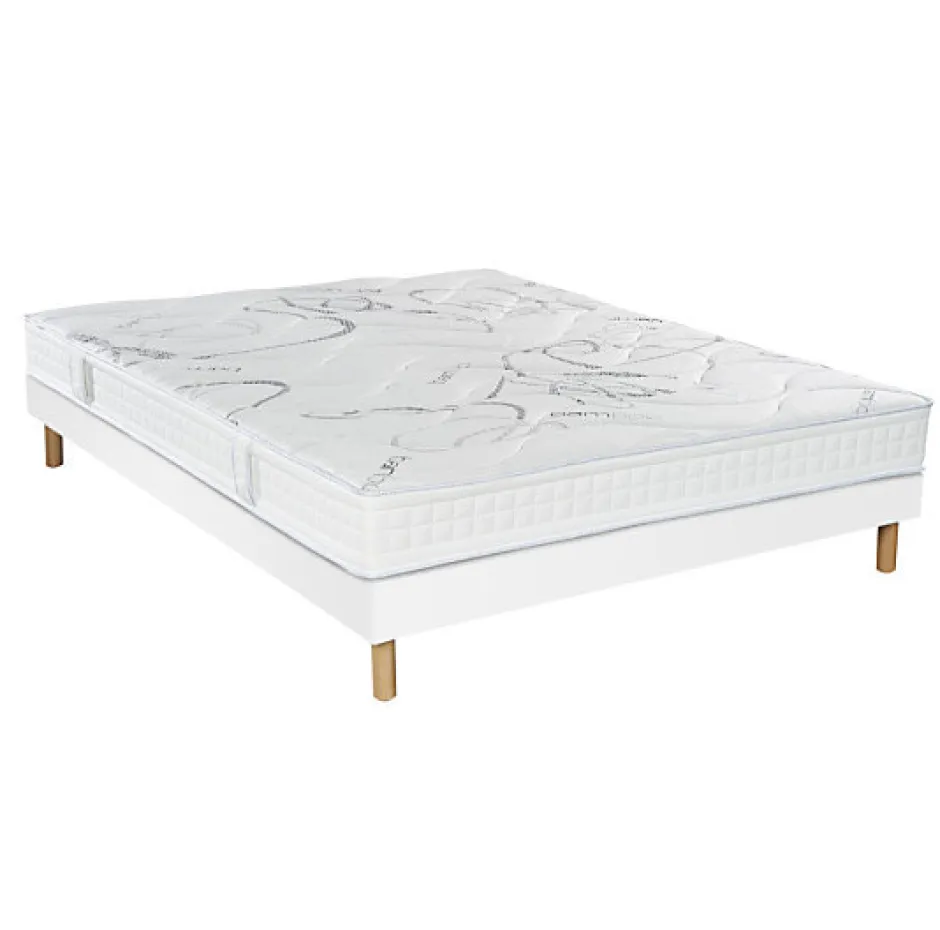 Essenzia Ensemble MORPHOZONE 190 + Sommier Tradition Graphic 13cm + Pieds 110x200 Latex