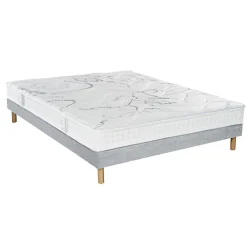 Essenzia Ensemble MORPHOZONE 200 + Sommier Tradition Graphic 13cm + Pieds 180x220 Latex