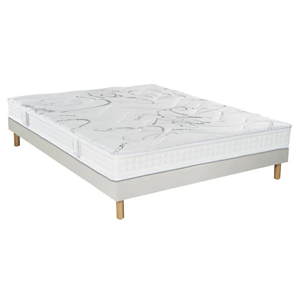 Essenzia Ensemble MORPHOZONE 200 + Sommier Tradition Graphic 13cm + Pieds 180x220 Latex