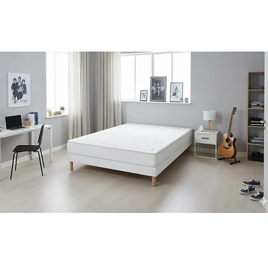 Essenzia Ensemble CHARME + Sommier Tradition + Pieds 140x210 Mousse