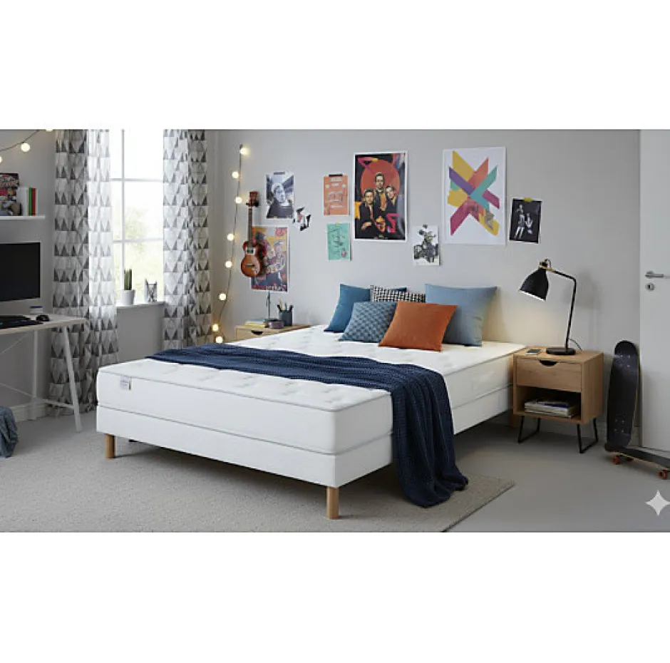 Essenzia Ensemble DELICE + Sommier Tradition Graphic + Pieds 140x200 Mousse Sale
