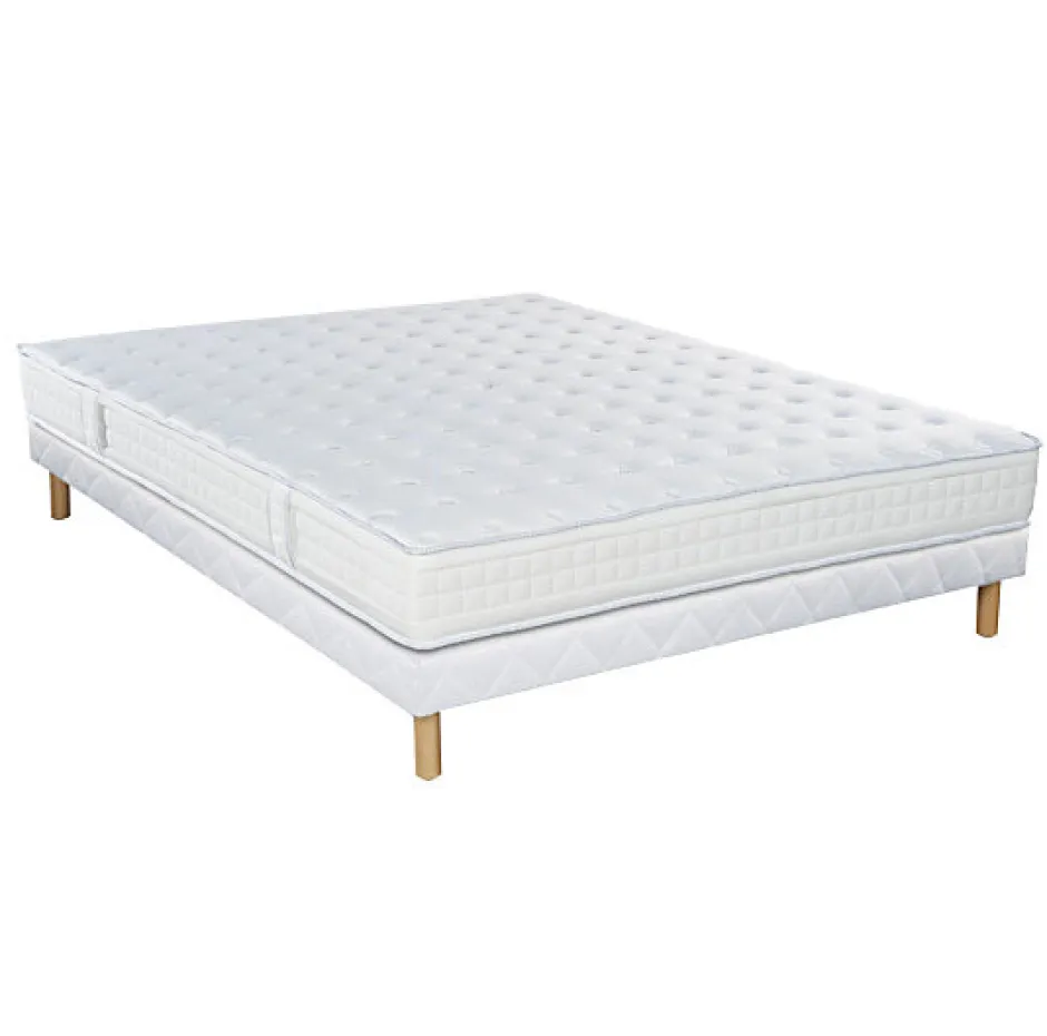 Essenzia Ensemble DELICE TRES FERME + Sommier Tradition Graphic + Pieds 140x200 Mousse Online