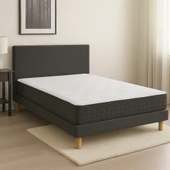 Essenzia Ensemble ORION Naturel 1000 + Sommier Tradition graphic 13 cm + Pieds 160x220 Anthracite Ressorts