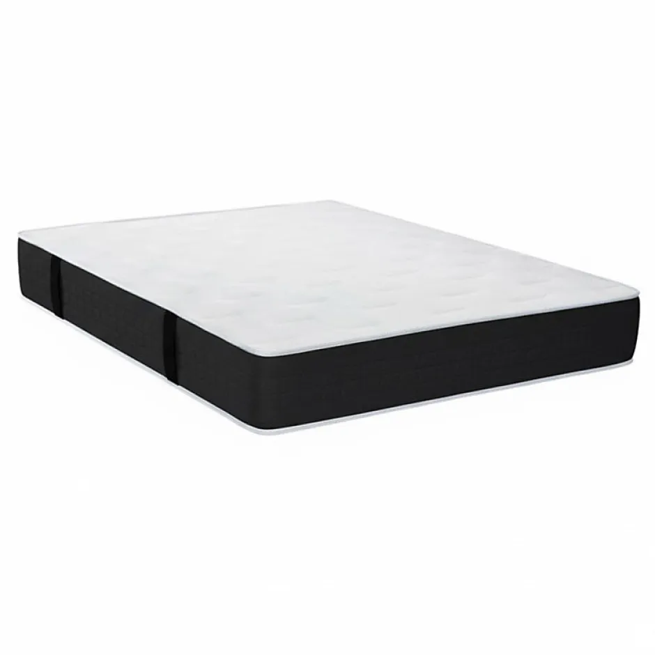 Essenzia Ensemble SENSATION EXTRA FERME 1000 + Sommier Graphic 13 cm + Pieds 160x200 Gris clair Ressorts
