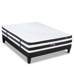 Bellecour Ensemble Fontainebleau 90x190 cm Matelas Ressorts ensachés + Sommier Bois Hot