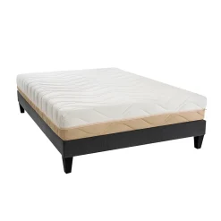 Bellecour Ensemble Leman 140x190 cm Matelas Mousse + Sommier Bois Best