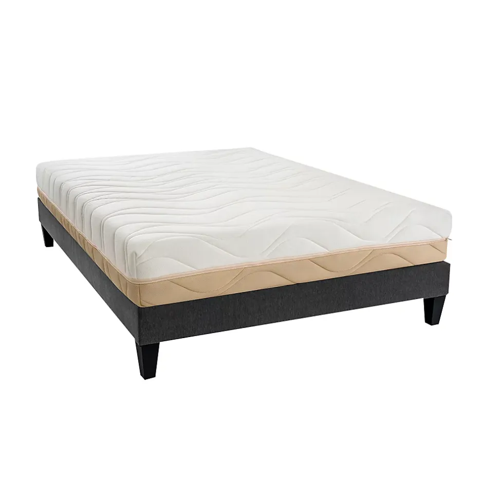 Bellecour Ensemble Leman 140x190 cm Matelas Mousse + Sommier Bois Best