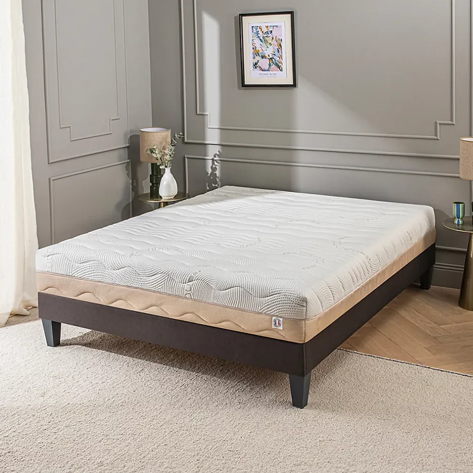Bellecour Ensemble Leman 140x190 cm Matelas Mousse + Sommier Bois Best