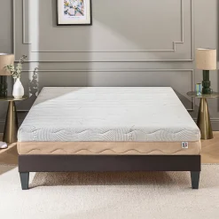 Bellecour Ensemble Leman 140x190 cm Matelas Mousse + Sommier Bois Best