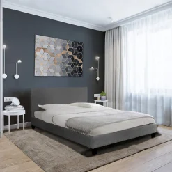 Weber Industries Ensemble Matelas + Lit 140x190 DUBLIN / Gris foncé New