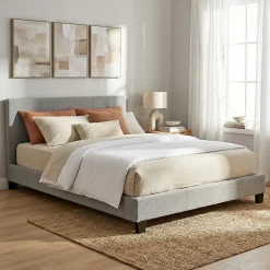 Weber Industries Ensemble Matelas + Lit 140x190 DUBLIN / Gris clair
