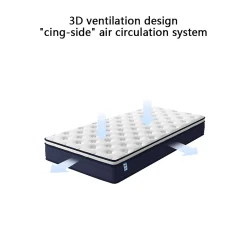 Teeno Ensemble Matelas à ressorts +Sommier à Lattes sur Pieds, 90x190cm, Epaisseur du Matelas 25cm Discount