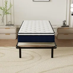 Teeno Ensemble Matelas à ressorts +Sommier à Lattes sur Pieds, 90x190cm, Epaisseur du Matelas 25cm Discount