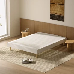 Teeno Ensemble Matelas à ressorts+ Lit Sommier Tapissier Déco 140x190cm, Epaisseur du Matelas 22cm Discount