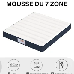 Teeno Ensemble Matelas à ressorts+ Lit Sommier Tapissier Déco 140x190cm, Epaisseur du Matelas 22cm Discount