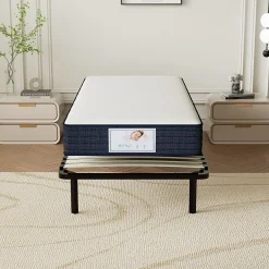 Teeno Ensemble Matelas à ressorts +Sommier à Lattes sur Pieds, 90x190cm, Epaisseur du Matelas 22cm