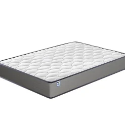 Teeno Ensemble Matelas à ressorts + Cadre de lit Plateforme Capitonné 140x190cm, Epaisseur du Matelas 20cm