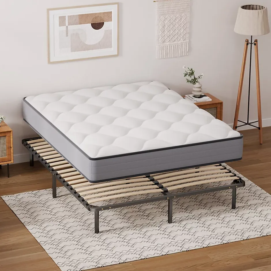 Teeno Ensemble Matelas à ressorts +Sommier à Lattes sur Pieds, 160x200cm, Epaisseur du Matelas 20cm Clearance