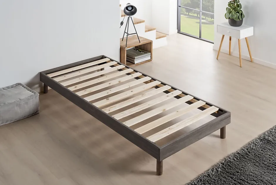 Idliterie Ensemble Matelas accueil Latex INITIAL Sommier en Kit - Chêne gris, - 90 x 190 cm Clearance
